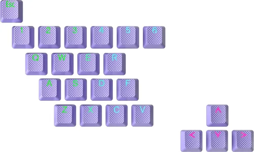 Vista 12 de Conjunto de teclas de goma Ranked Doble disparo translúcido Perfil OEM para teclado mecánico de juegos (Café Cuarzo, 23 teclas)