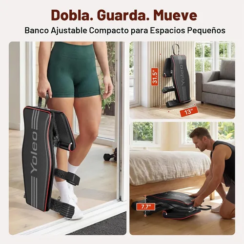 Vista 6 de YOLEO Adjustable Weight Bench, ASTM-Certified 827LBS