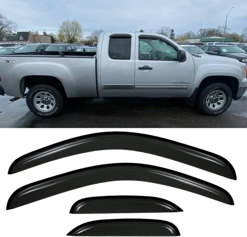 Vista 18 de Viseras de ventana, protectores de lluvia, deflectores de viento laterales, protector de ventilación para Chevrolet Silverado y GMC Sierra 1500