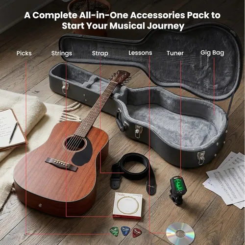 Vista 2 de Conjuntos de guitarras acústicas Fender CD-60.