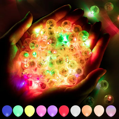 Vista 12 de Aogist 50 PIEZAS Luz Colgante LED Blanca Cálida para Globos, Mini Lámpara de Bola Redonda Pequeña para Linternas de Papel, Globos de Vidrio