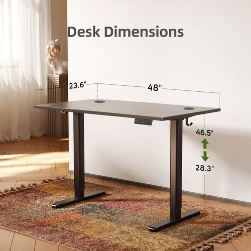 Vista 48 de INNOVAR Escritorio eléctrico de pie, escritorio de pie de altura ajustable, escritorio de pie de 40 x 24 pulgadas para computación de oficina