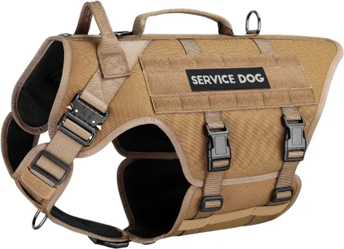 Vista 24 de Arnés táctico para perros - PETNANNY Chaleco para perro de servicio para perros grandes Cobertura corporal completa en arnés para perros de Rosa