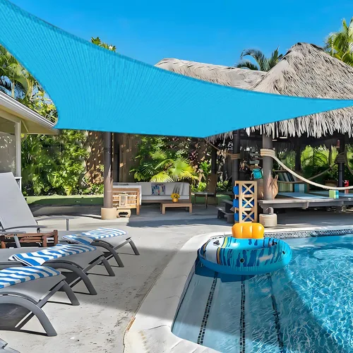 COOLBOYS Parasol rectangular de 10 x 20 pies, color azul turquesa, para exteriores, bloqueo UV, para patio, césped, jardín, cochera, terraza, pérgola