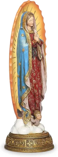 Vista 4 de Joseph's Studio by Roman, figura de Nuestra Señora de Guadalupe de 11.75 pulgadas de alto, protectores celestiales, colección renacentista