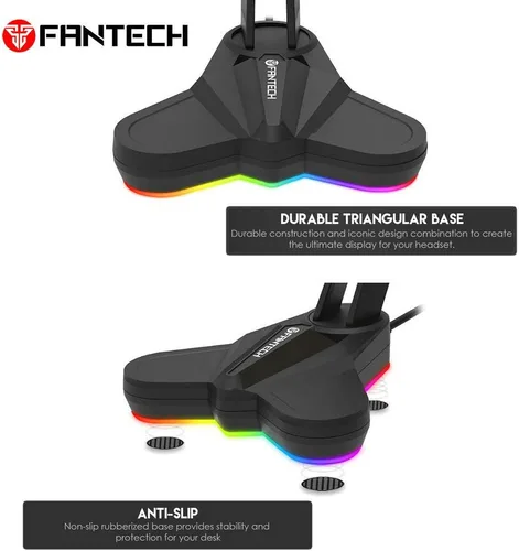Vista 3 de Fantech AC3001S Tower RGB - Soporte para auriculares para jugadores y videojuegos, accesorios de PC, color negro