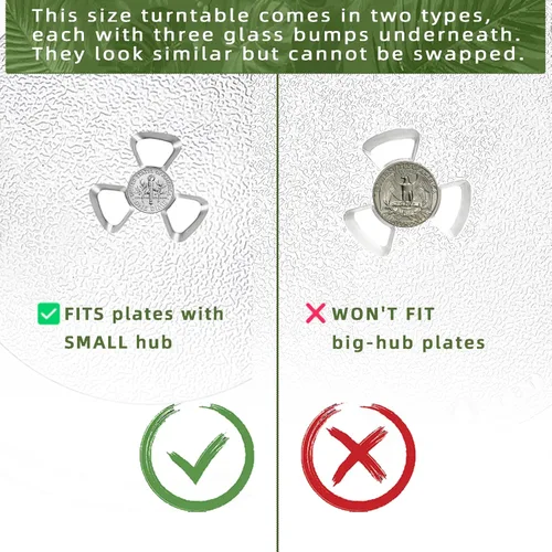 Vista 4 de Plato giratorio de microondas de 10 pulgadas compatible con GE WB49X10229 WB49X0688, placa de vidrio de repuesto para microondas de 10 pulgadas