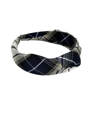Vista 50 de Diadema anudada de 1.25 pulgadas, uniforme escolar, a cuadros, acolchada, con nudo en la parte superior, diadema de uniforme (cuadros 120)