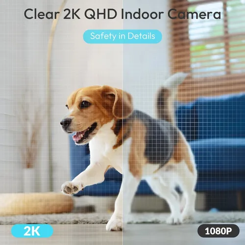 Vista 6 de 2K Security Indoor Camera for Baby Monitor 5G&2.4G WiFi, Pan/Tilt Camera with Sound Detection, Motion Detection, 2-Way Audio, Siren
