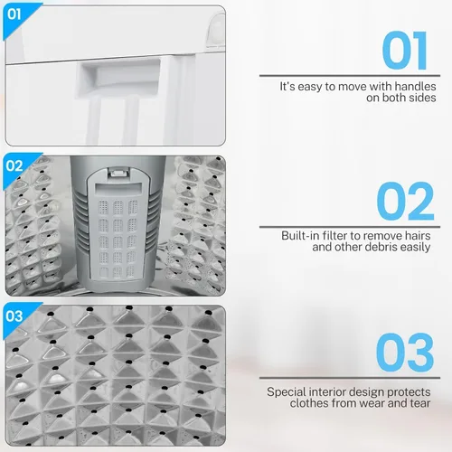 Vista 8 de Nictemaw Lavadora portátil, lavadora portátil de 2.1 pies cúbicos, capacidad de 15.6 libras, lavadora completamente automática con 10 programas, 8