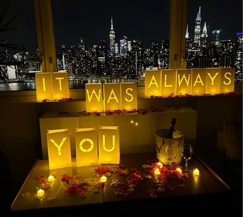 Vista 12 de WYMM "Bolsas de Luminarias de Letras de la A a la Z con Velas de Té para Iluminar Letras Perfectas para Cualquier Letrero Personalizado Crea