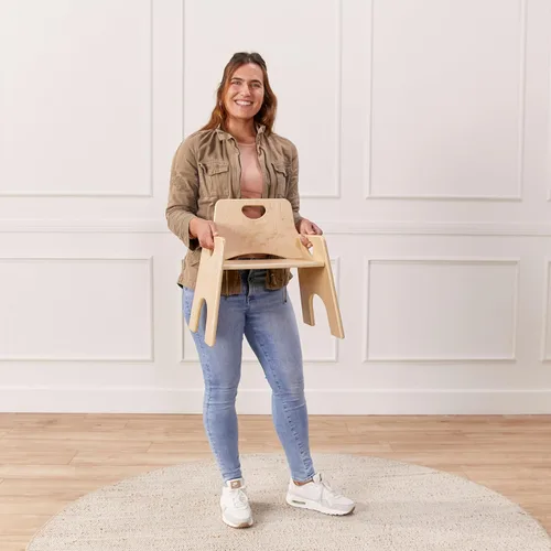 Vista 20 de ECR4Kids Silla apilable de madera para niños pequeños, 6 pulgadas, muebles para niños, lavado blanco, paquete de 2