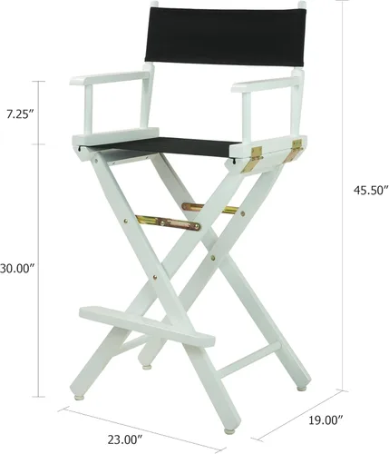 Vista 190 de Casual Home - Silla de director de 24.0 in, marco negro, con lona azul marino, altura de mostrador
