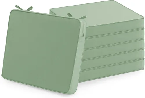 Vista 12 de Summsun - Juego de 2 cojines para sillas de exterior, impermeable y resistente a la decoloración, con lazos y cremallera oculta, 18.5 x 16 x 2 Beige