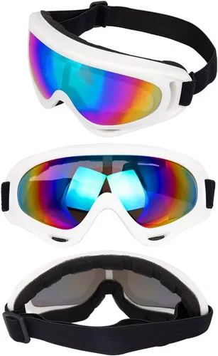 Vista 3 de LJDJ Gafas de esquí, paquete de 4 – Gafas de snowboard para motocicleta, gafas tácticas de combate militar