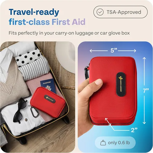 Vista 3 de KeepGoing - Kit de primeros auxilios de viaje para automóvil, hogar, senderismo, campamento y emergencias al aire libre, botiquín de primeros