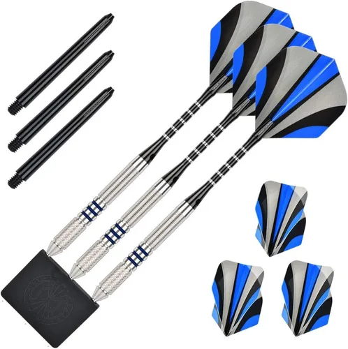 Vista 7 de 24g 90% Tungsten Professional Steel Tip Darts Set Point Protector