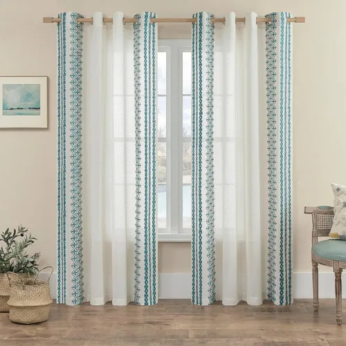 Vista 17 de Cortinas de Lino Natural de 63 Pulgadas de Largo, Juego de 2 Paneles para Sala de Estar y Dormitorio, Cortinas Semitransparentes con Ojales que Gris