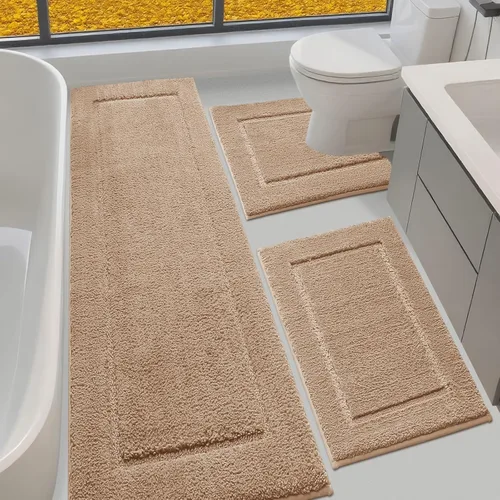 Vista 42 de Alfombras de baño de 24 x 17 pulgadas, microfibra extra suave y absorbente, parte trasera antideslizante, secado rápido, lavable a máquina, tapetes