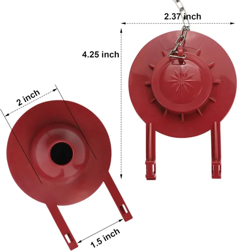 Vista 7 de Juego de 2 aletas de repuesto para inodoro de 2 pulgadas, de alto rendimiento, universal, con cadena y gancho de acero inoxidable, goma de larga