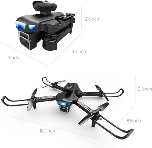 Vista 7 de Dron para adulto con SingleDual 1080P HD FPV Drone Control remoto Juguetes Dron ligero con brazos plegables