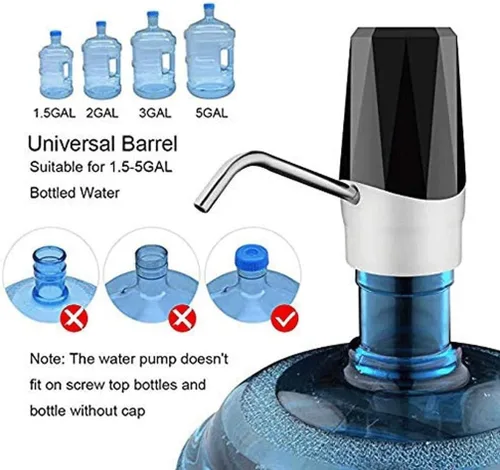 Vista 4 de Dispensador de agua automático para botellas de agua potable, interruptor de bomba para jarras de 3 a 5 galones de carga USB, dispensador de agua