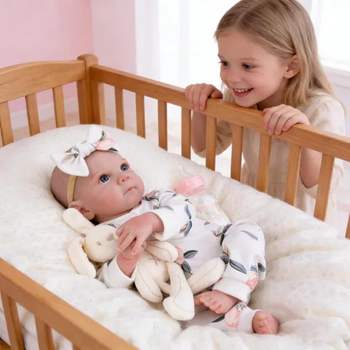 Vista 4 de Milidool Muñecas de bebé recién nacidas realistas de 20 pulgadas con cuerpo posable, muñecas de bebé de la vida real con accesorios para niñas