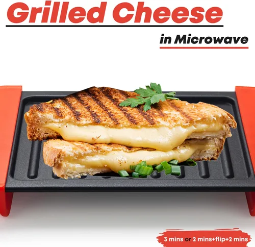 Vista 2 de Maconee Sandwichera para microondas Máquina de queso para parrilla de microondas Utensilios de cocina para tostadora de microondas Prensa