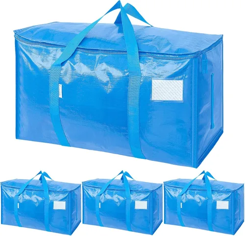 Vista 42 de Ticonn - Bolsa de transporte extragrande con cremalleras y asas de transporte, resistente, para ahorrar espacio, color azul