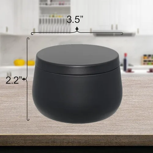 Vista 4 de Latas de velas de 8 onzas con tapas, tarros de velas negras, latas de velas a granel para hacer velas, tarros de fabricación de velas