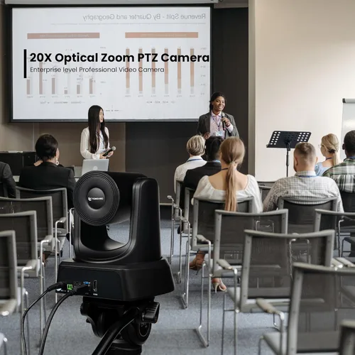 Vista 7 de TONGVEO - Sistema de cámara PTZ para sala de conferencias con zoom óptico 20X Webcam 1080P 60fps HDMI USB para transmisión en línea