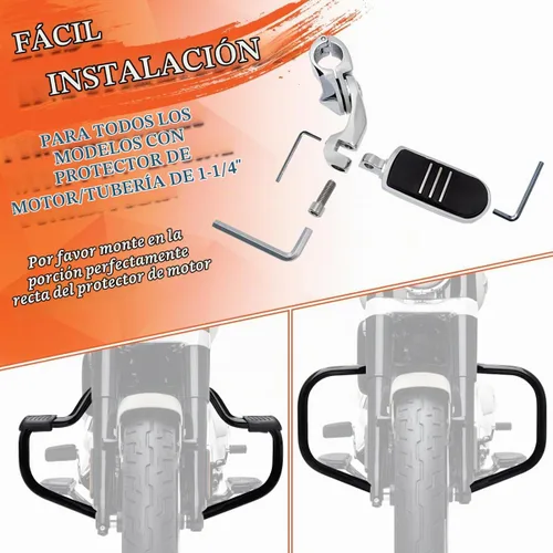 Vista 6 de FOVPLUE 32mm 1-1/4" Clavijas de pie ajustables para autopista con soportes para Harley Touring FL Street Glide Electra Glide Road King Softail FX