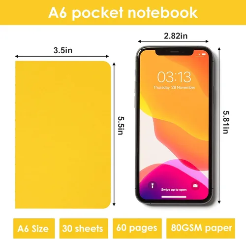 Vista 2 de LABUK Paquete de 90 cuadernos de bolsillo, cuadernos pequeños a granel, cuadernos rayados de 3.5 x 5.5 pulgadas, diarios de cubierta colorida A6, 24