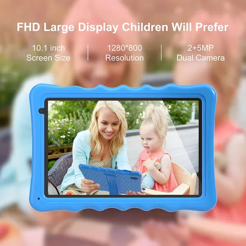 Vista 2 de BYYBUO Tablet para niños, tablet de 10.1 pulgadas Android 13 para niños, 2 GB RAM 64 GB ROM 5000 mAh batería, tabletas para niños pequeños