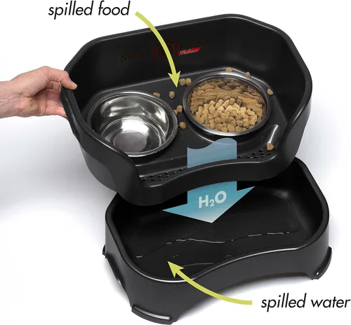Vista 3 de Neater Feeder Deluxe - Soporte de tazón elevado para perro grande, antidesorden y antiderrames, de Estados Unidos, extensiones en las patas, juego