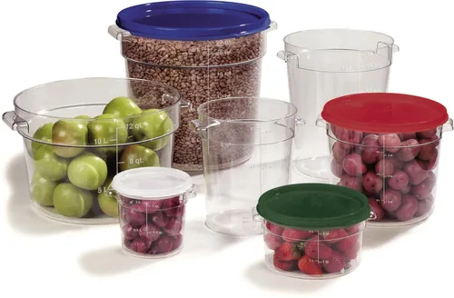 Vista 7 de Carlisle FoodService Products Storplus Recipiente redondo de almacenamiento de alimentos con diseño apilable para catering, buffets, restaurantes
