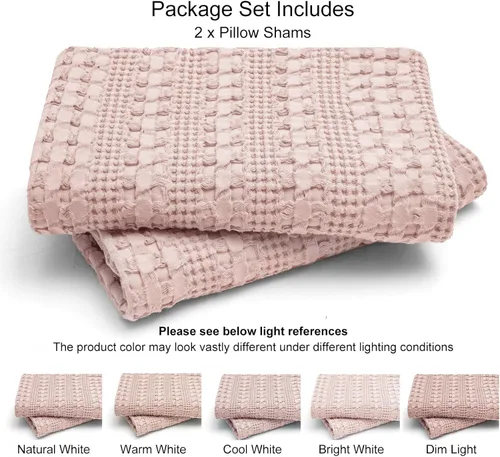 Vista 137 de PHF - Fundas de almohada 100% algodón con tejido gofre europeo, 26 x 26 pulgadas, 2 unidades para decoración elegante del hogar, para cama, sin