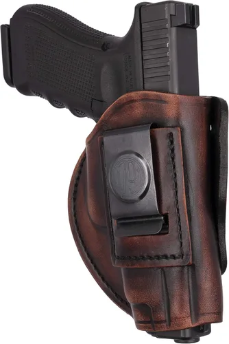 Vista 11 de 1791 GunLeather Funda Glock 19 de 4 vías – Funda OWB e IWB CCW – Funda de cuero para pistola de mano derecha – Compatible con G19, Beretta 92FS