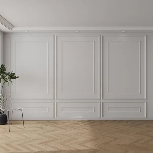 Vista 7 de Pangda Juego de 6 Kits de Molduras de Pared Despegar y Pegar Estilo de Capa Interior y Exterior Panel de Zócalo Prefabricado para Decoración