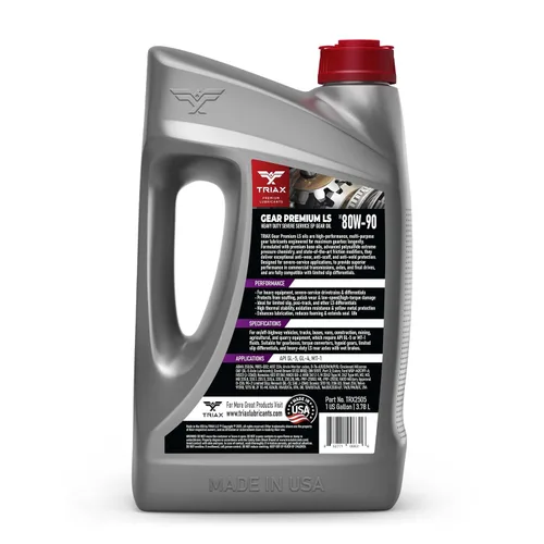 Vista 2 de Triax Gear Premium LS 80W-90, GL-5 Listo para deslizamiento limitado, Transmisiones manuales, Sistemas de engranajes hipoides, Diferenciales