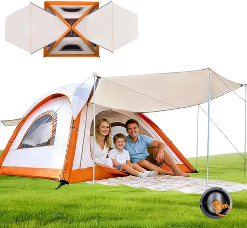 Vista 9 de Automatic Inflatable Tent with Air Pump, 2/4/6 Person Family Tents for Camping with 2-3 Min Set Up, Windproof Waterproof Tents with Mosquito Screen