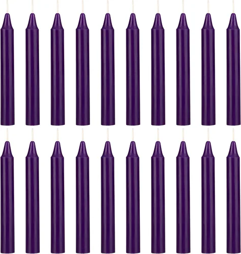 Vista 33 de MEGA CANDLES 20 piezas de velas cónicas sin perfume negras exquisitas, 10.2 cm de alto x 1.3 cm de diámetro, Campanas mágicas, Encantamiento