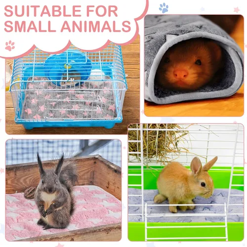 Vista 6 de Reginary 4 mantas impermeables de conejillo de indias lavables de forro polar para animales pequeños, almohadillas de entrenamiento reutilizables