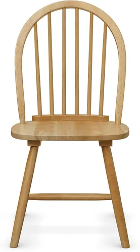 Vista 21 de Giantex Juego de 4 sillas de comedor de madera, sillas Windsor con patas de madera maciza, respaldo de eje alto, barras transversales en forma de H
