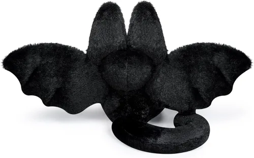 Vista 6 de PEACH CAT Almohada de peluche Kawaii de murciélago conejo lindo peluche de murciélago conejo para niños Negro 30 cm