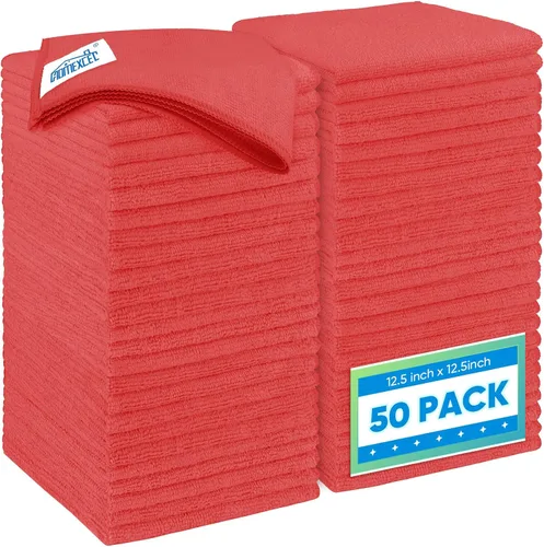 Vista 13 de HOMEXCEL Paquete de 6 paños de limpieza de microfibra negros, toallas de microfibra de 12.5 x 12.5 pulgadas para automóviles, paño de lavado