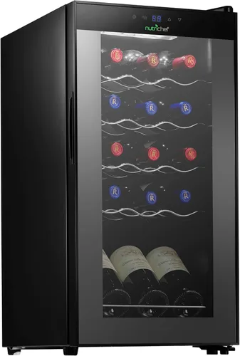 Vista 11 de Nutrichef Refrigerador de vino de 24 botellas Enfriador de vino de una sola zona Control de temperatura ajustable de 41 °F a 64 °F