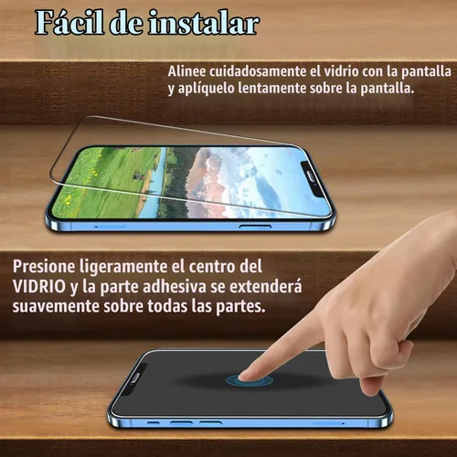 Vista 5 de (2 unidades) Protector de pantalla de privacidad para iPhone 12 Mini de 5.4 pulgadas, vidrio templado antiespía, antiarañazos, sin burbujas Negro