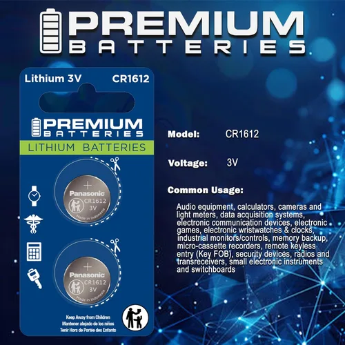 Vista 2 de Batería CR1612 Premium de litio de 3 V para monedas, baterías de alta capacidad de ingeniería japonesa (paquete de 1)