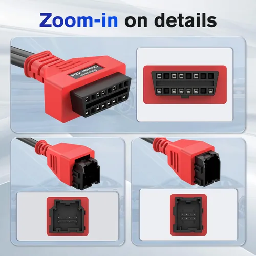 Vista 6 de Autel Cable Adaptador Original OBD2 12+8 para Chrysler, 2.6 pies/ 0.8M Cable de Seguridad Gateway Bypass OBDII 12 8 Universal para Vehículos FCA